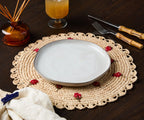 Scattered Strawberry Hand-Crocheted Raffia Palm Round Placemat Payton James