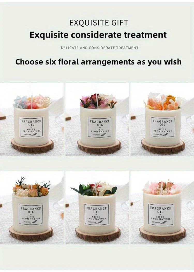 Eternal flower scented candles, white glass 8oz set, elegant home fragrance - House of Avana