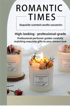 Eternal flower scented candles, white glass 8oz set, elegant home fragrance - House of Avana