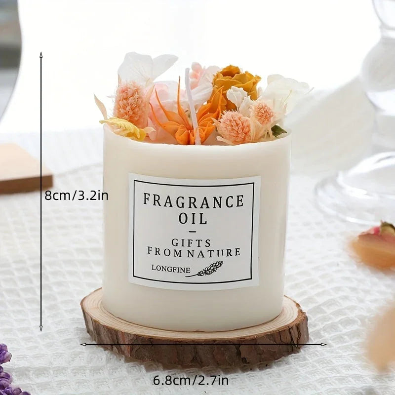 Eternal flower scented candles, white glass 8oz set, elegant home fragrance - House of Avana