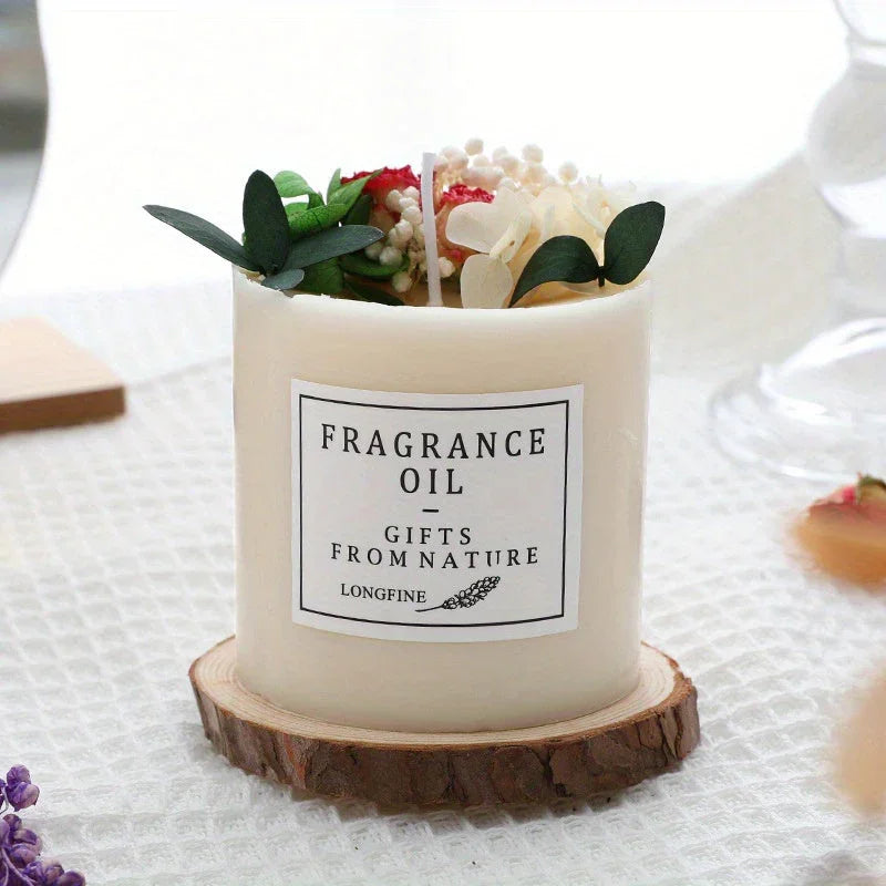 Eternal flower scented candles, white glass 8oz set, elegant home fragrance - House of Avana