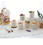 Eternal flower scented candles, white glass 8oz set, elegant home fragrance - House of Avana