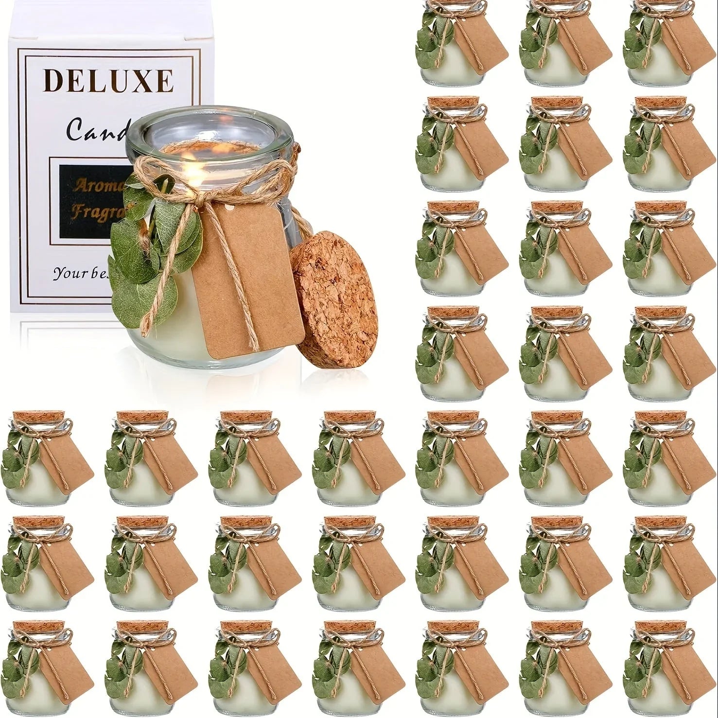 White scented soy wax candle, soothing ambiance - House of Avana