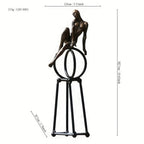 Modern Iron Sculpture - Abstract Figure Black, side view - House Of Avana