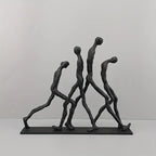 Abstract Human Figure Sculpture - Silver Indoor Decor, back view - House Of Avana