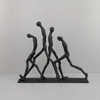 Abstract Human Figure Sculpture - Silver Indoor Decor, side view - House Of Avana