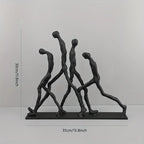 Abstract Human Figure Sculpture - Silver Indoor Decor, detail shot - House Of Avana