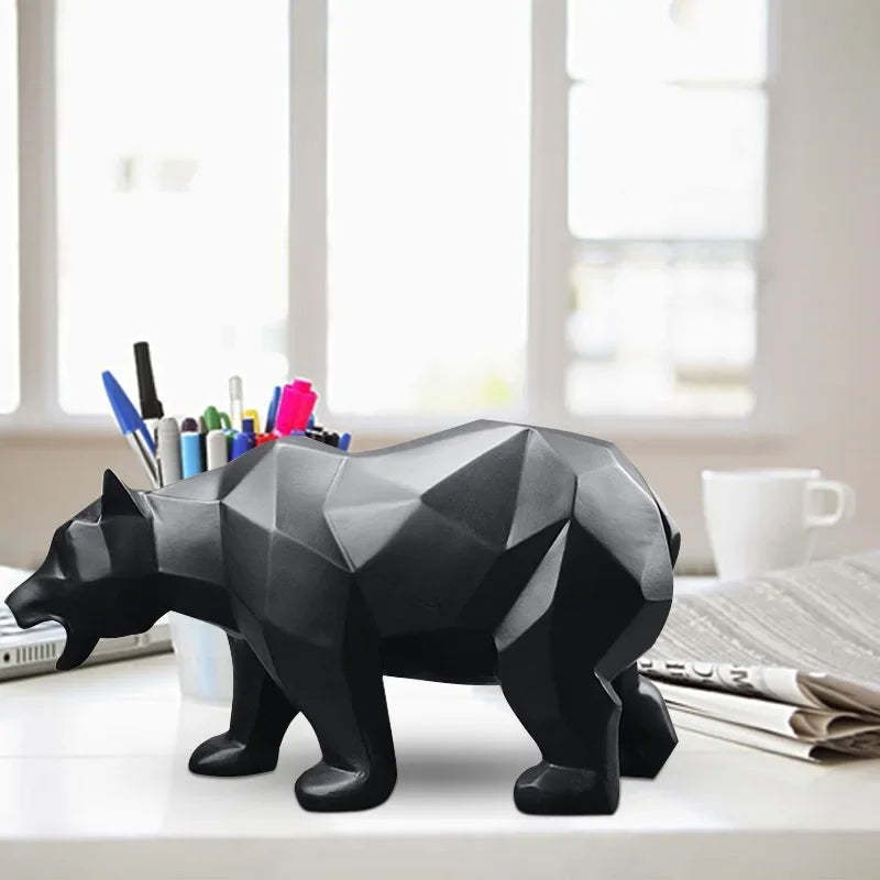 Sculpture Black Bear Statue Resin Home Decor Bears Statues Animal Nordic Figurine Decoration Home Decoration Accessories Modern - House Of Avana