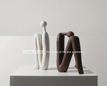 Ceramic Back - to - Back Matchman Sculpture - House Of Avana