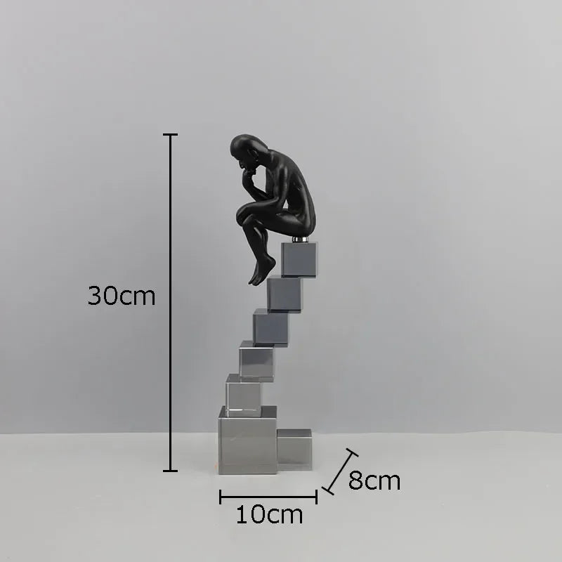 Crystal Figure - Transparent Ladder Desk Sculpture, alternate view - House Of Avana