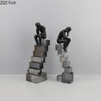 Crystal Figure - Transparent Ladder Desk Sculpture, back view - House Of Avana