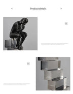 Crystal Figure - Transparent Ladder Desk Sculpture, close-up view - House Of Avana