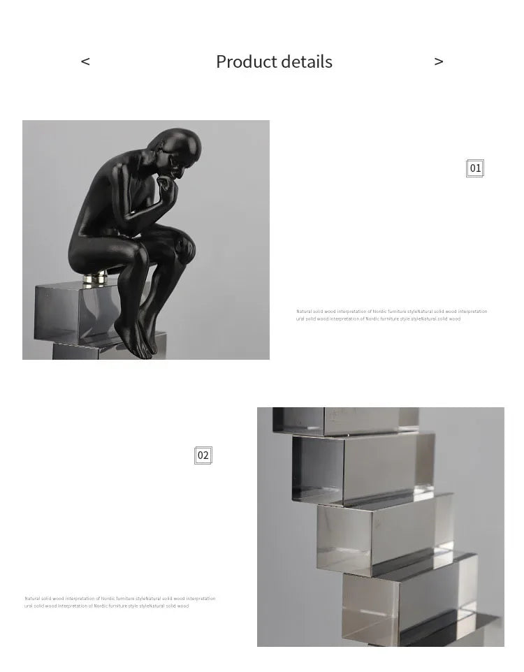 Crystal Figure - Transparent Ladder Desk Sculpture, close-up view - House Of Avana