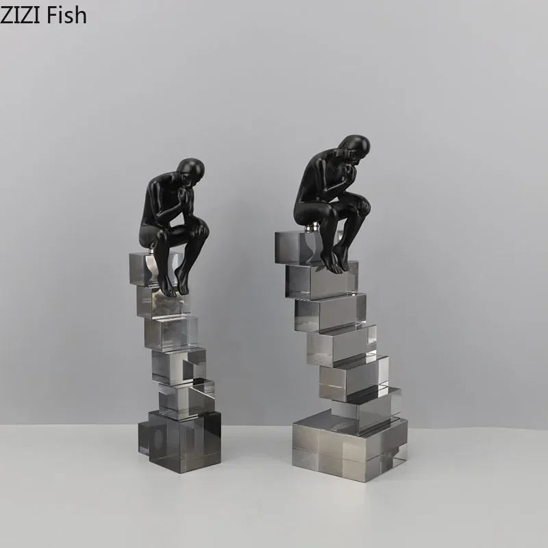 Crystal Figure - Transparent Ladder Desk Sculpture, detail shot - House Of Avana