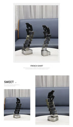 Crystal Figure - Transparent Ladder Desk Sculpture, dimensions view - House Of Avana