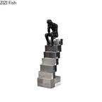 Crystal Figure - Transparent Ladder Desk Sculpture, top view - House Of Avana