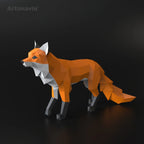 Artimavin Diy Fox Sculpture Kit - 3d Paper Craft Model, Handmade Origami Decor, Artistic Home Accent - House Of Avana