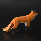 Artimavin Diy Fox Sculpture Kit - 3d Paper Craft Model, Handmade Origami Decor, Artistic Home Accent - House Of Avana