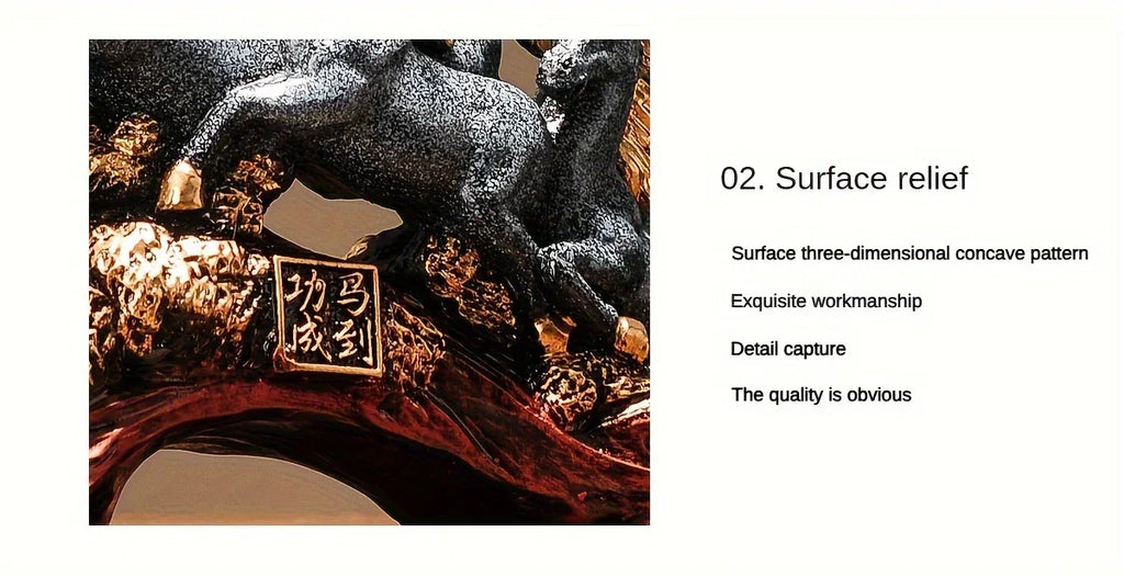 Resin Eight Horses Sculpture – Alphabet Animal Themed Collectible Figurines for Various Room Types –... - House Of Avana