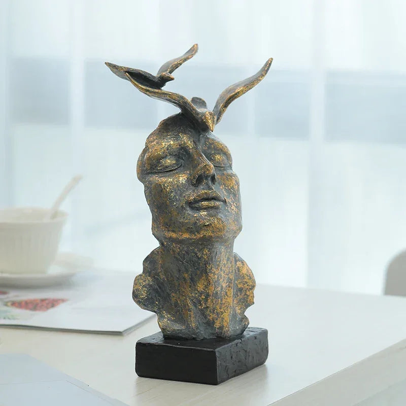 Decorative Sculpture Home Decor Mask Statue for Living Room Resin Ornaments for Home Decoration Table... - House Of Avana
