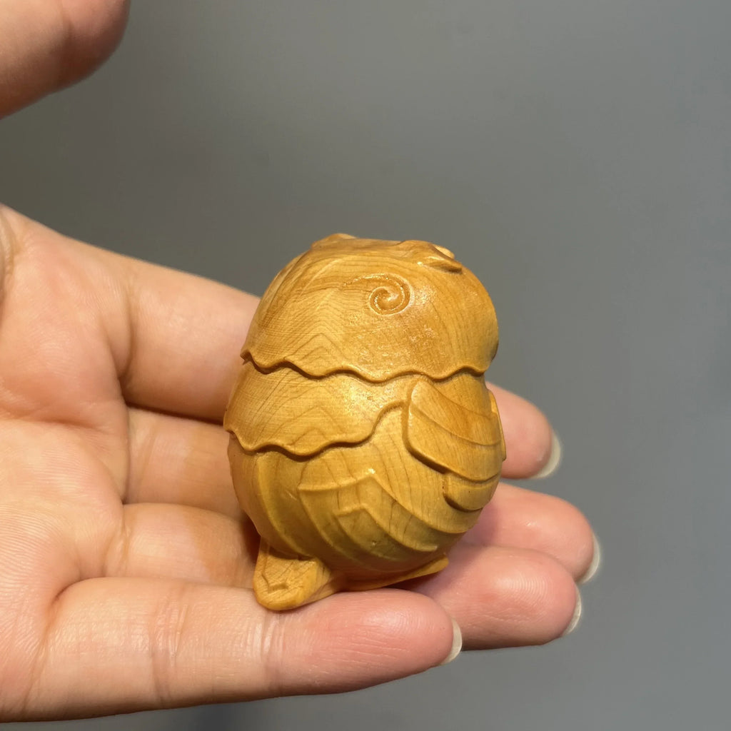 Adorable Mini Owl Sculpture - Handcrafted Wooden Art - Intricately Detailed Desktop Decor - Adds Charm... - House Of Avana