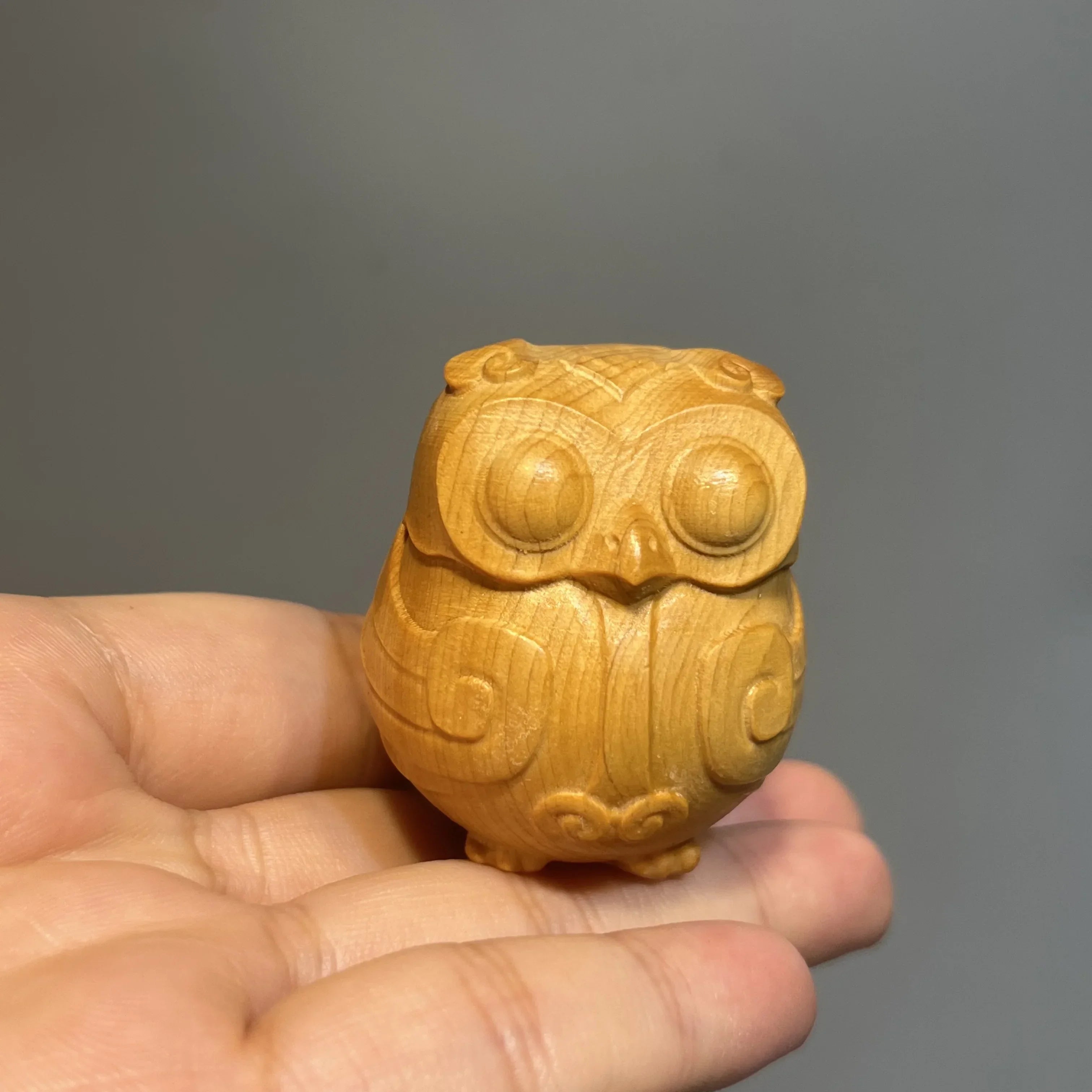 Adorable Mini Owl Sculpture - Handcrafted Wooden Art - Intricately Detailed Desktop Decor - Adds Charm... - House Of Avana