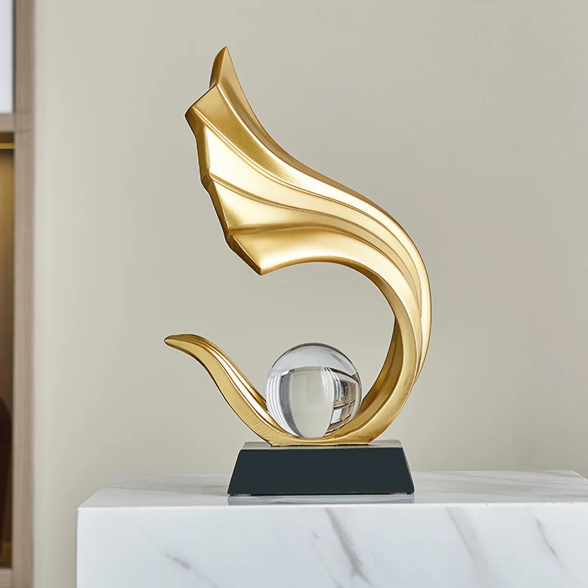 Elegant Classic Resin Sculpture, Luxurious Decorative Figurine for Living Room, Entryway, Office, and... - House Of Avana