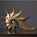 Hand-carved Conch Shell Sculpture, angled view - House Of Avana
