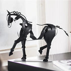 Wrought Iron Hollow Horse Sculpture, 3d Luminous Immediately Metal Sculpture, Horse-riding Sculpture... - House Of Avana