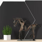 Wrought Iron Hollow Horse Sculpture, 3d Luminous Immediately Metal Sculpture, Horse-riding Sculpture... - House Of Avana