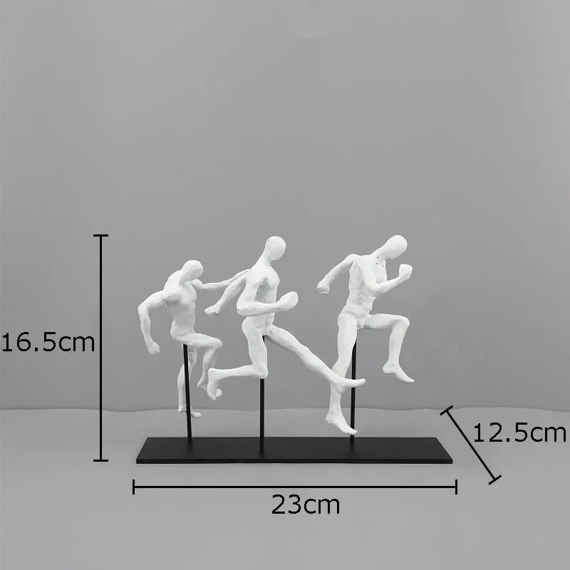 Black Cast Iron Running Figures Sculpture Desk Decoration Crafts Ornaments Abstract Characters Statue... - House Of Avana