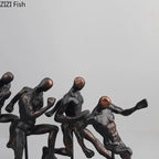 Black Cast Iron Running Figures Sculpture Desk Decoration Crafts Ornaments Abstract Characters Statue... - House Of Avana