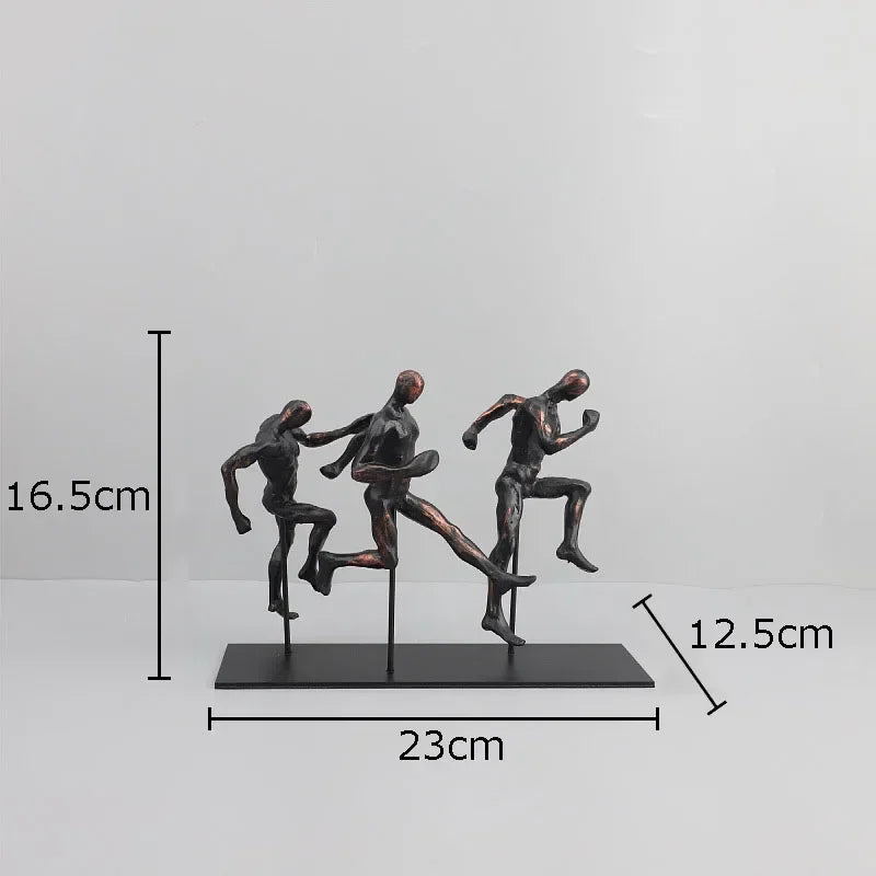 Black Cast Iron Running Figures Sculpture Desk Decoration Crafts Ornaments Abstract Characters Statue... - House Of Avana