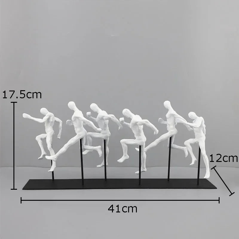 Black Cast Iron Running Figures Sculpture Desk Decoration Crafts Ornaments Abstract Characters Statue... - House Of Avana