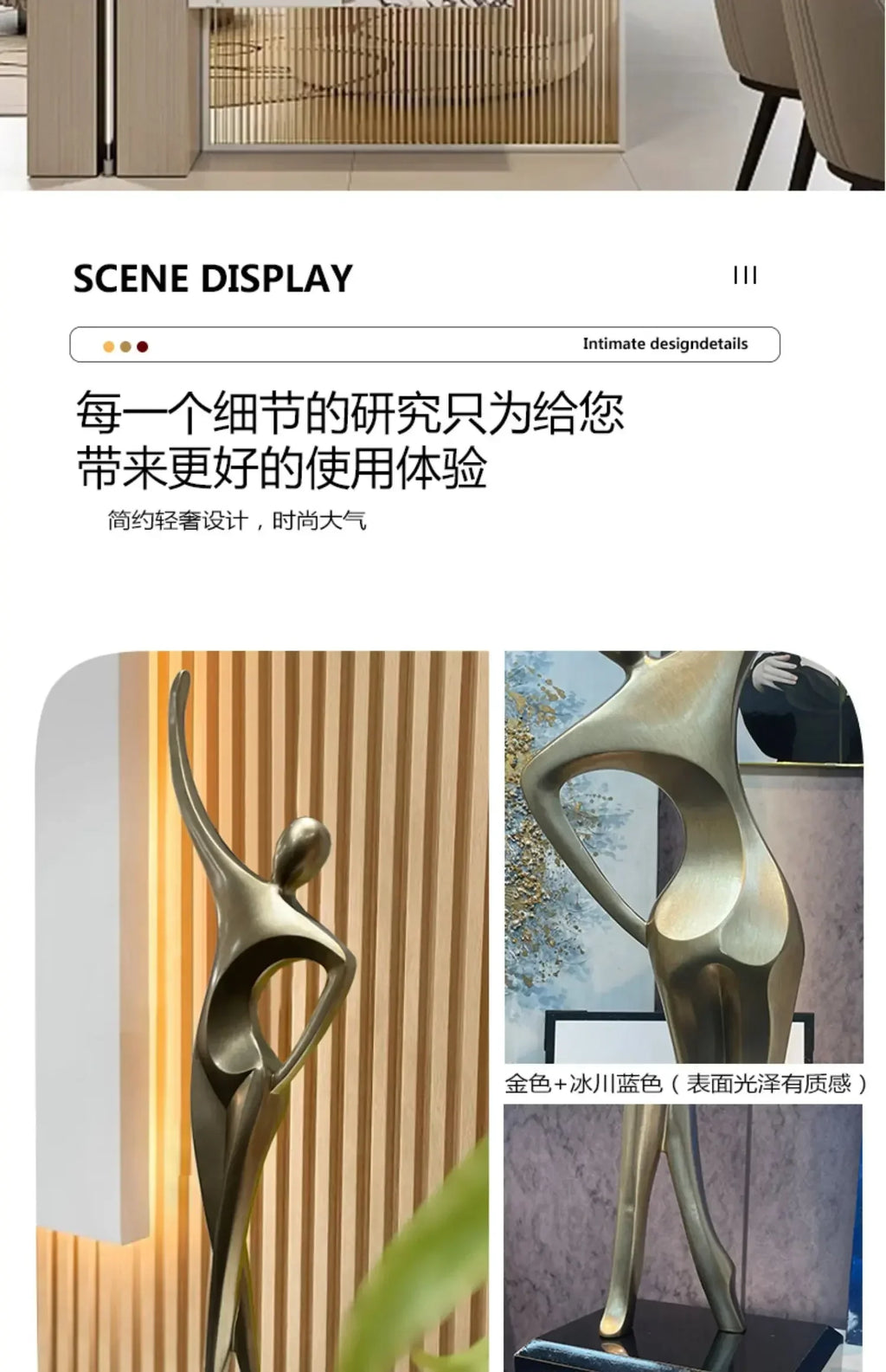 Modern Sculpture - Simple Vertical Ornament, dimensions view - House Of Avana