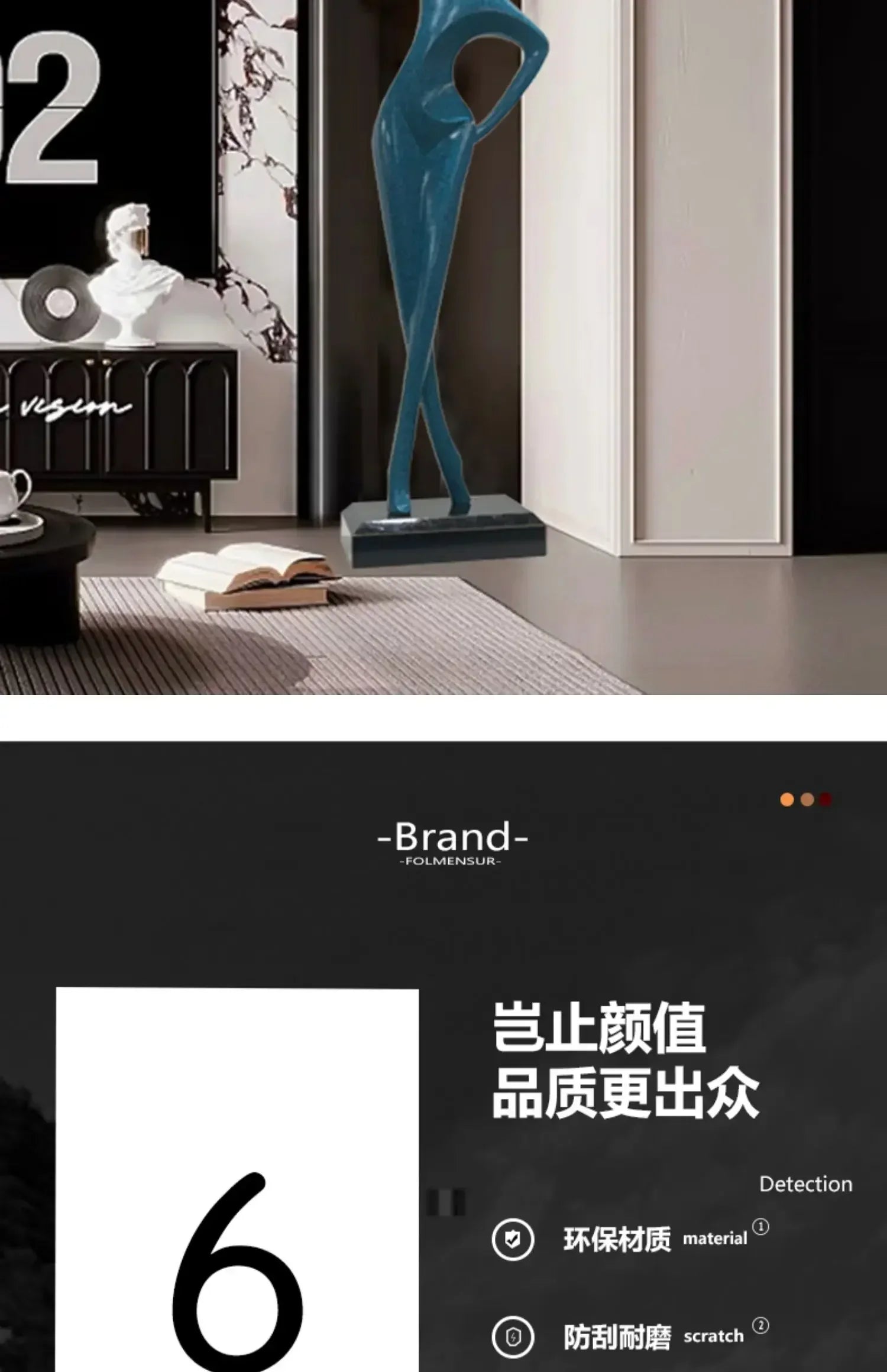 Modern Sculpture - Simple Vertical Ornament, top view - House Of Avana