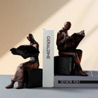 Reader Sculpture Bookend Figurines, back view - House Of Avana