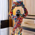 , Whimsical Nordic Orangutan Resin Sculpture Art Statue - Handcrafted, Unique Decor for Bedroom, Living... - House Of Avana