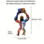 , Whimsical Nordic Orangutan Resin Sculpture Art Statue - Handcrafted, Unique Decor for Bedroom, Living... - House Of Avana