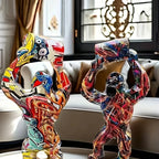 , Whimsical Nordic Orangutan Resin Sculpture Art Statue - Handcrafted, Unique Decor for Bedroom, Living... - House Of Avana