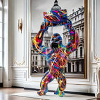 , Whimsical Nordic Orangutan Resin Sculpture Art Statue - Handcrafted, Unique Decor for Bedroom, Living... - House Of Avana