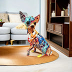 Vibrant Ji Doll Dog Resin Sculpture - Modern Art Statue for Home Decor, Living Room, Bedroom, Bookcase,... - House Of Avana