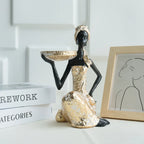 African Lady Sculpture Statue Small Tray Aroma Holder for Closet Bookshelf Sink Table Center Perfect... - House Of Avana