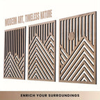 Wall Sculpture - Rustic Oak Mountain, back view - House Of Avana