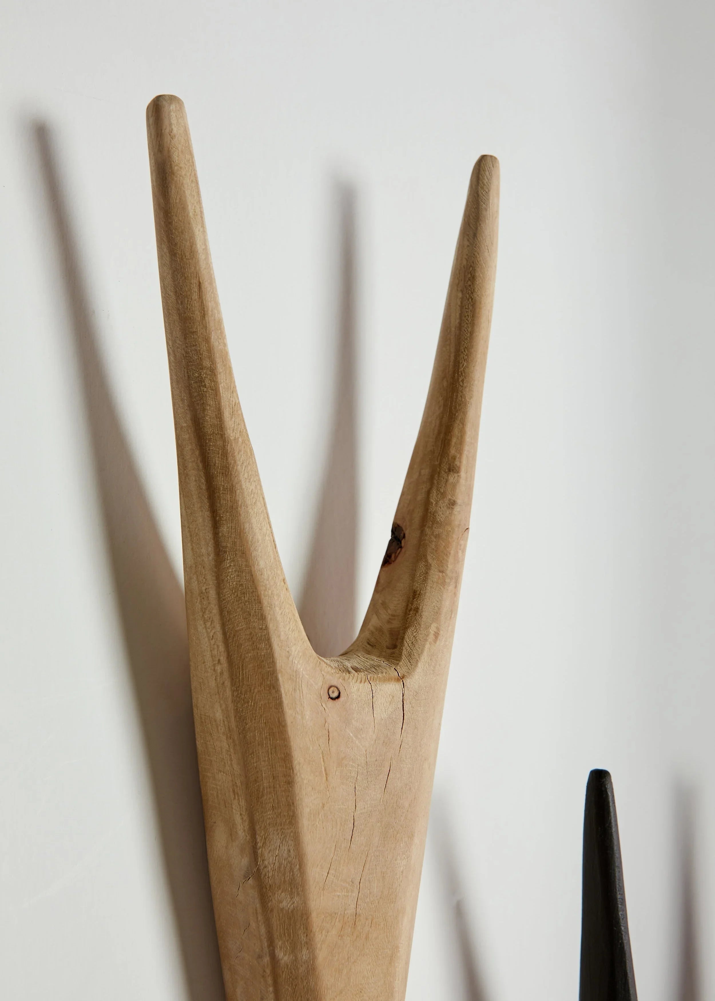 African Antelope Wood Bokkie Head Wall Sculpture, back view - House Of Avana