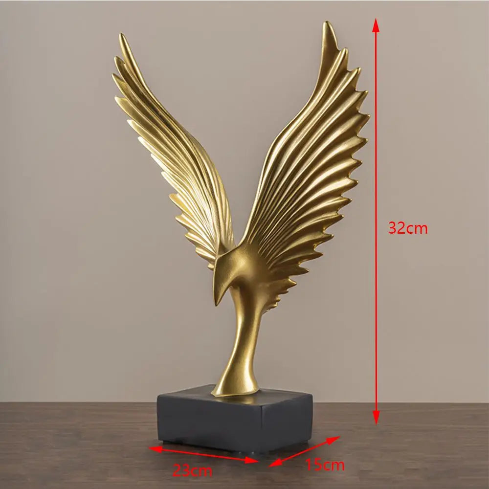 Abstract Raptor Sculpture – Gold Resin [[SKU:HOA-SCU-537]]