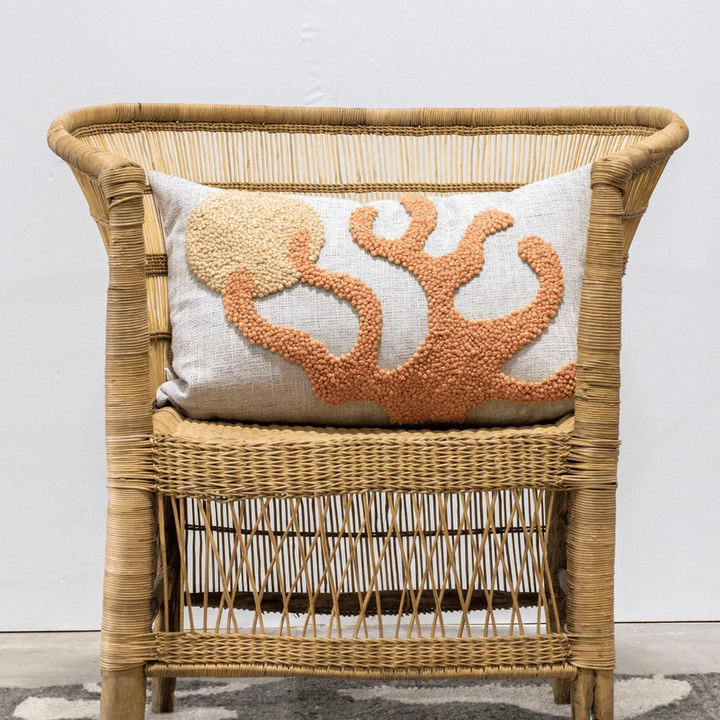 Sea Coral Throw Pillow Kanju Interiors