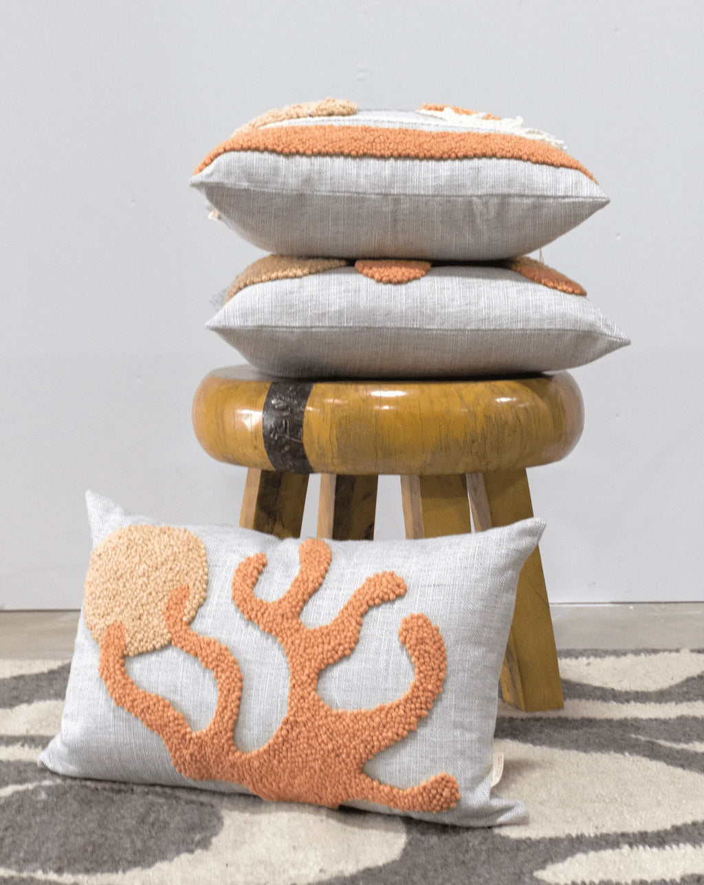 Sea Coral Throw Pillow Kanju Interiors