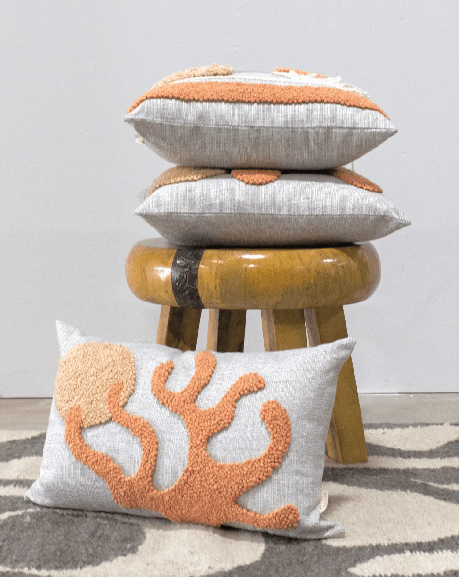 Sea Coral Throw Pillow Kanju Interiors