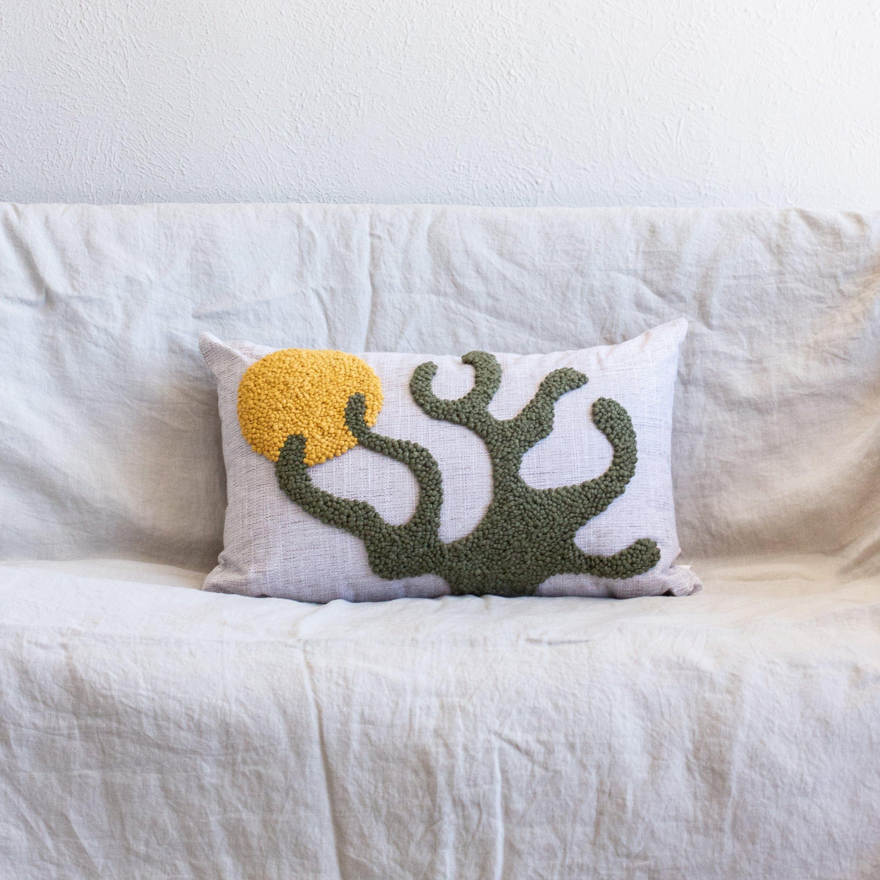Sea Kelp Throw Pillow Kanju Interiors